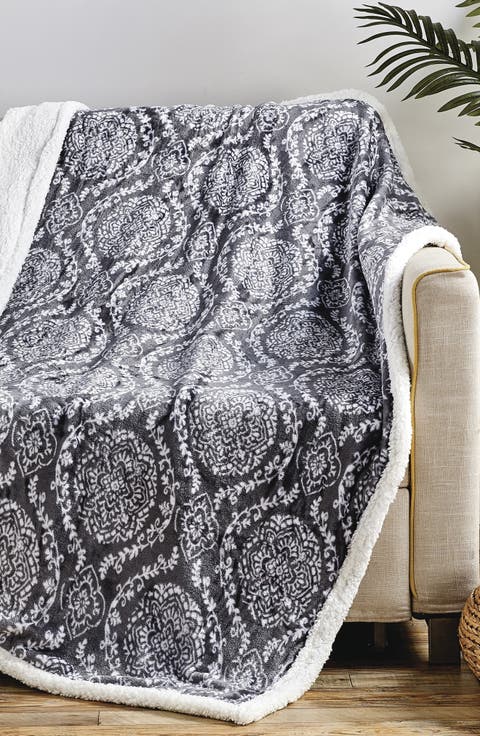 Gracey Reversible Faux Shearling Throw Blanket