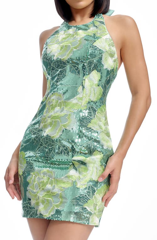 DRESS THE POPULATION DRESS THE POPULATION OAKLYN EMBROIDERED & SEQUIN EMBELLISHED MINIDRESS