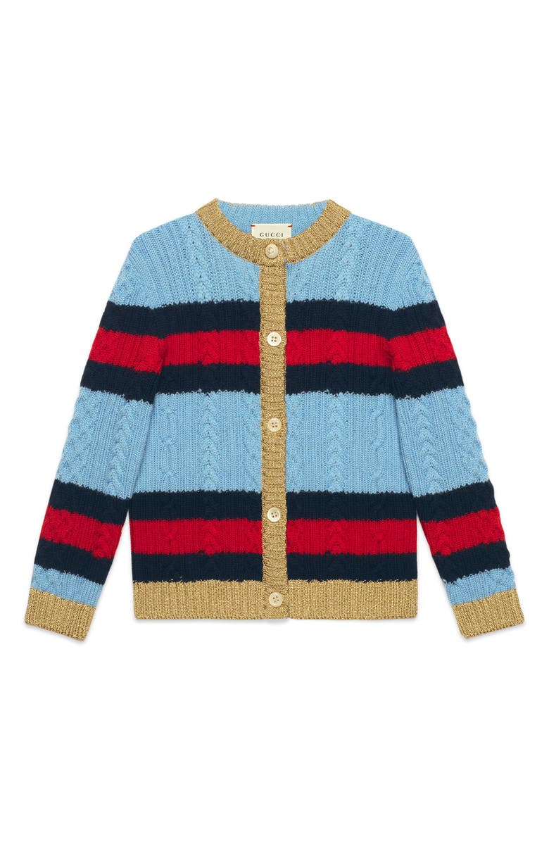 Gucci Wool Stripe Sweater, Alternate, color, White Multi