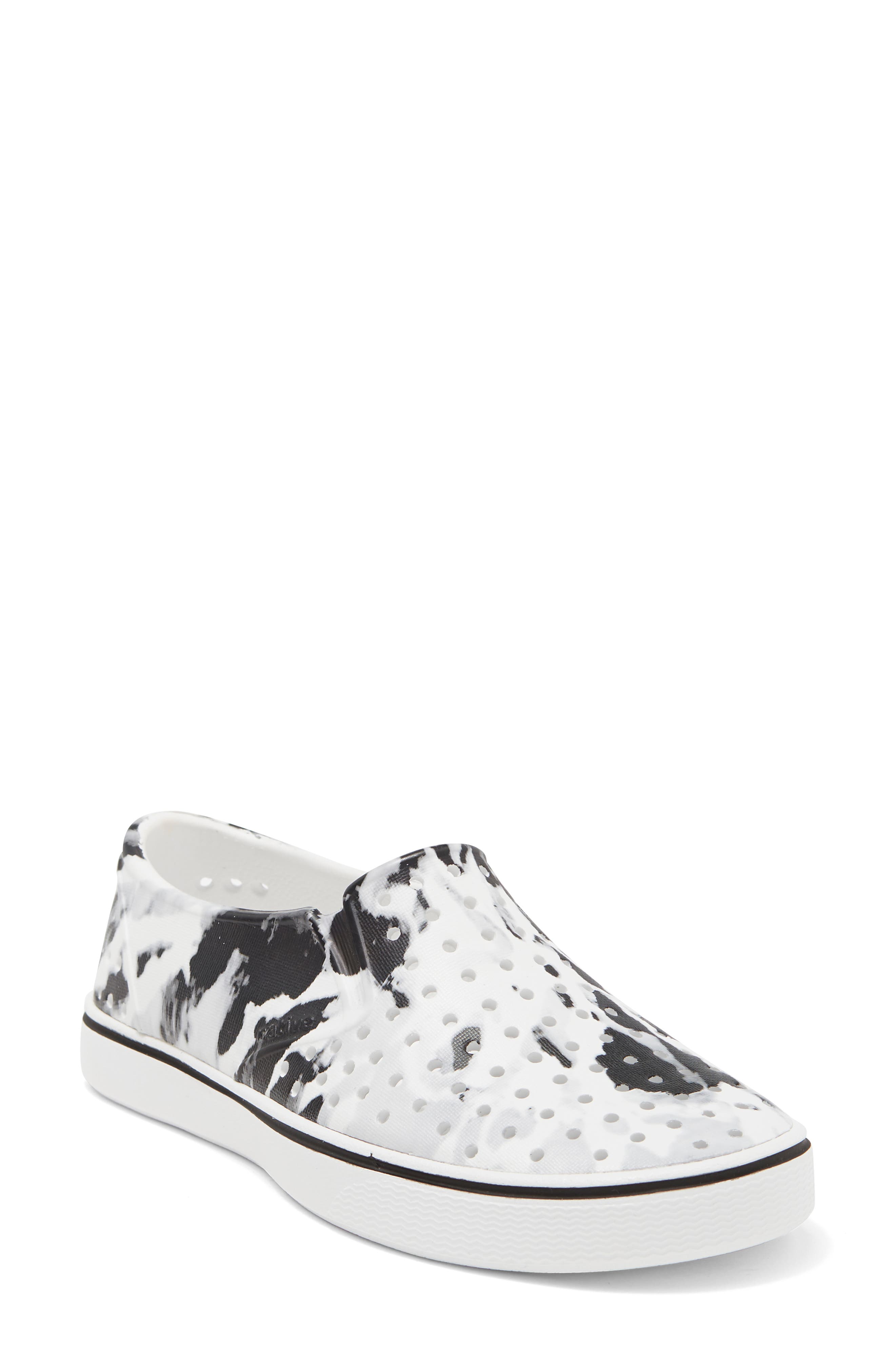 Miles Print Slip-On Sneaker, Main, color, SHELL WHITE/ GREY TIE DYE