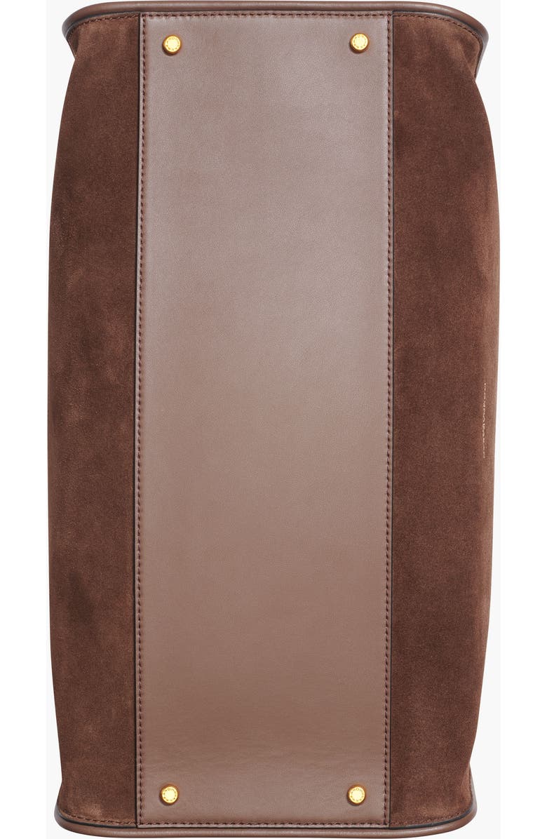 Donna Karan New York Satin Suede Tote, Alternate, color, Chocolate