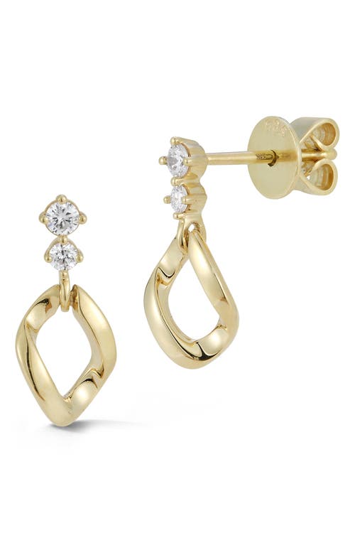 Dana Rebecca Designs Cuban Chain Diamond Drop Earrings in Yellow Gold  product
