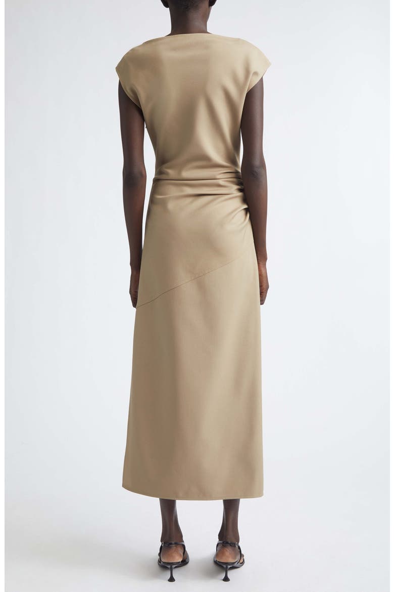 Katia Wool Blend Gabardine Midi Dress, Alternate, color, KHAKI