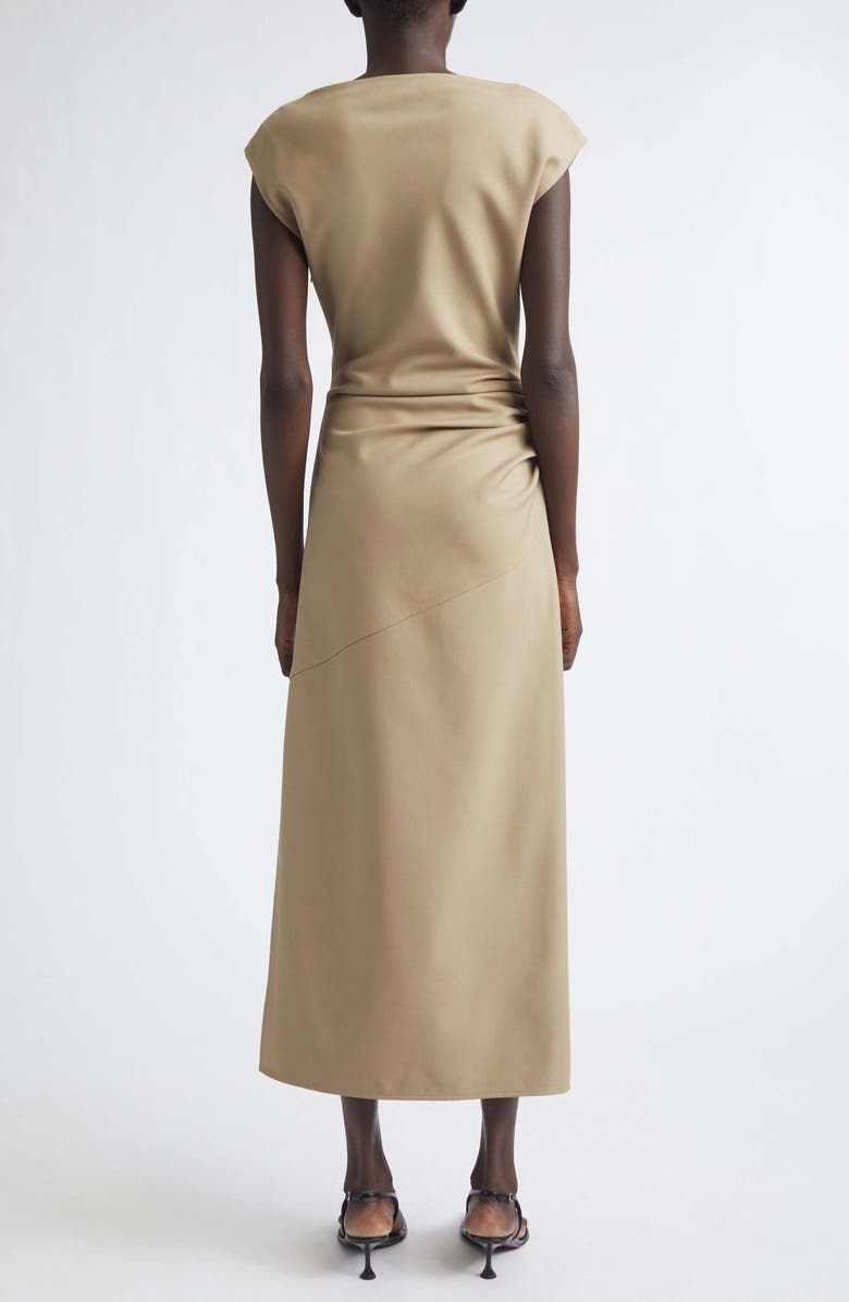 Proenza Schouler Katia Wool Blend Gabardine Midi Dress, Alternate, color, Khaki