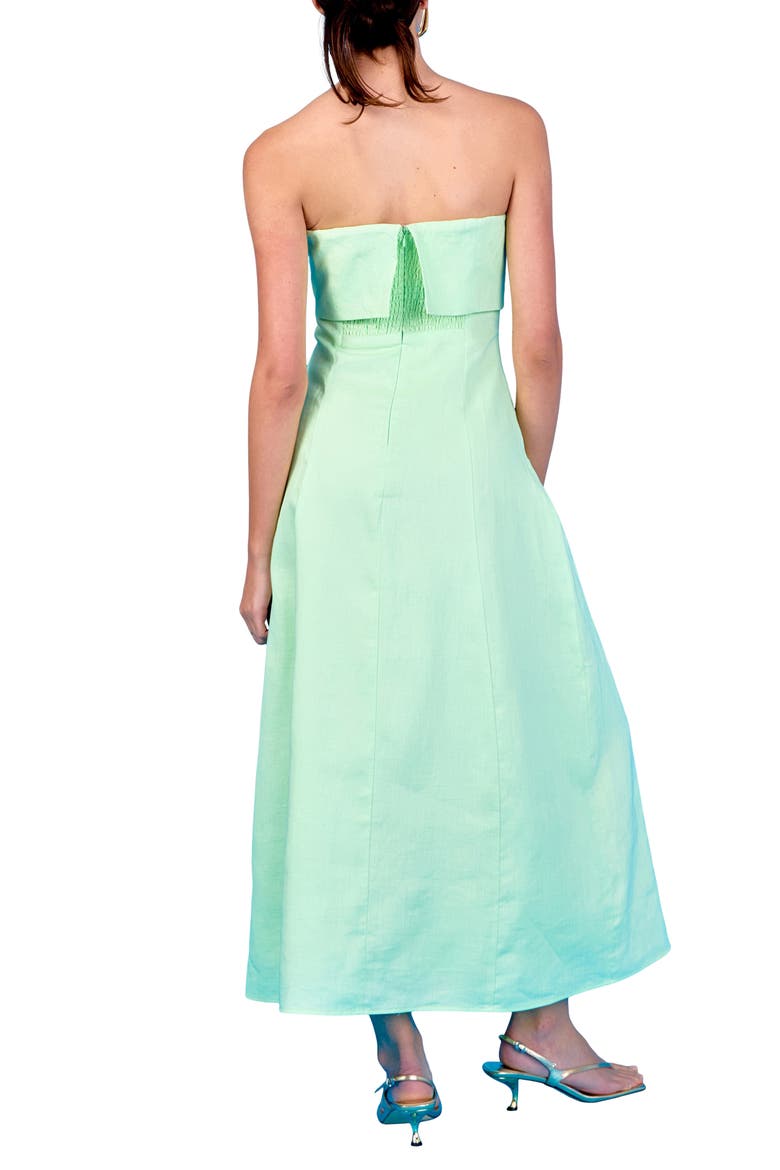 Folded Strapless Maxi Dress, Alternate, color, PISTACHIO