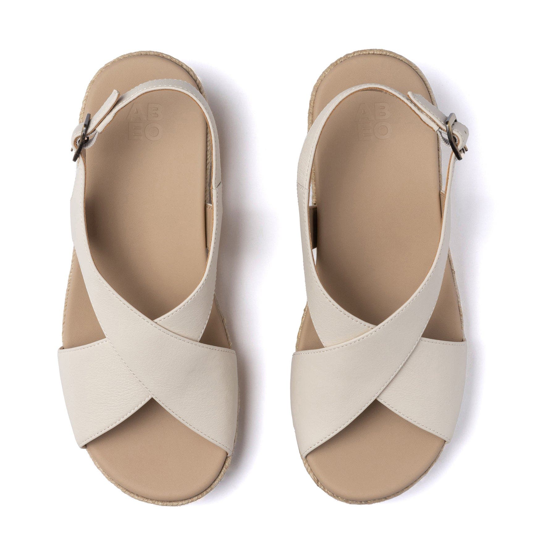 ABEO Riviera Cross Sandal, Alternate, color, Off White Leather - Regular
