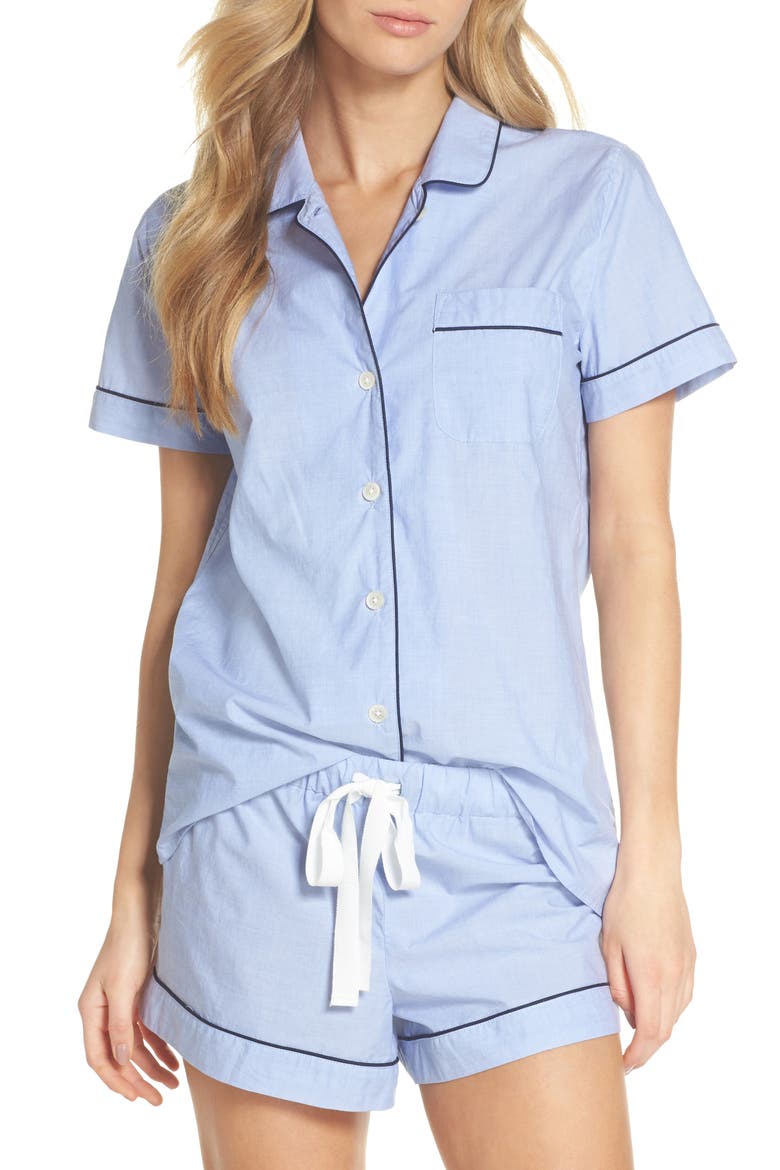 Tipped Short Pajamas, Main, color, HYDRANGEA