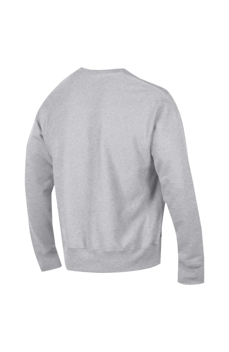 Champion Men's Champion Heather Gray Kansas Jayhawks Vault Late Night Reverse Weave Pullover Sweatshirt, Alternate, color, 