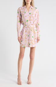 L'AGENCE Demie Linen Blend Mini Shirtdress