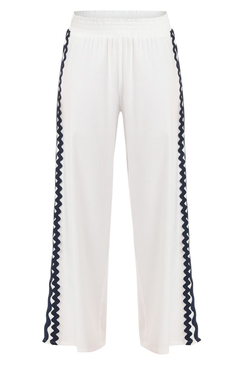 Poolside Linen Blend Cover-Up Pants, Alternate, color, WHITE
