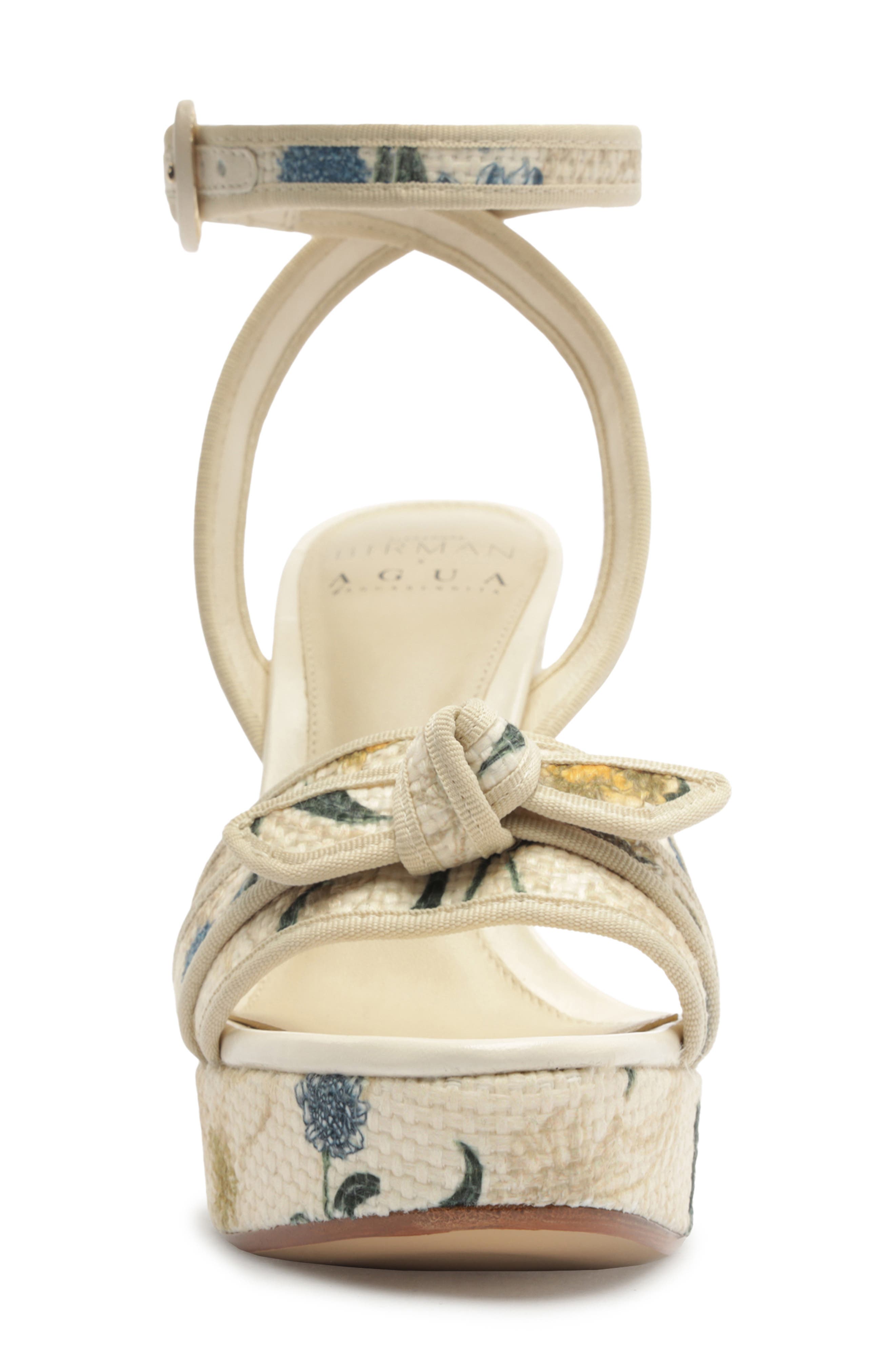 Alexandre Birman x AGUA Floral Bow Platform Sandal, Alternate, color, 