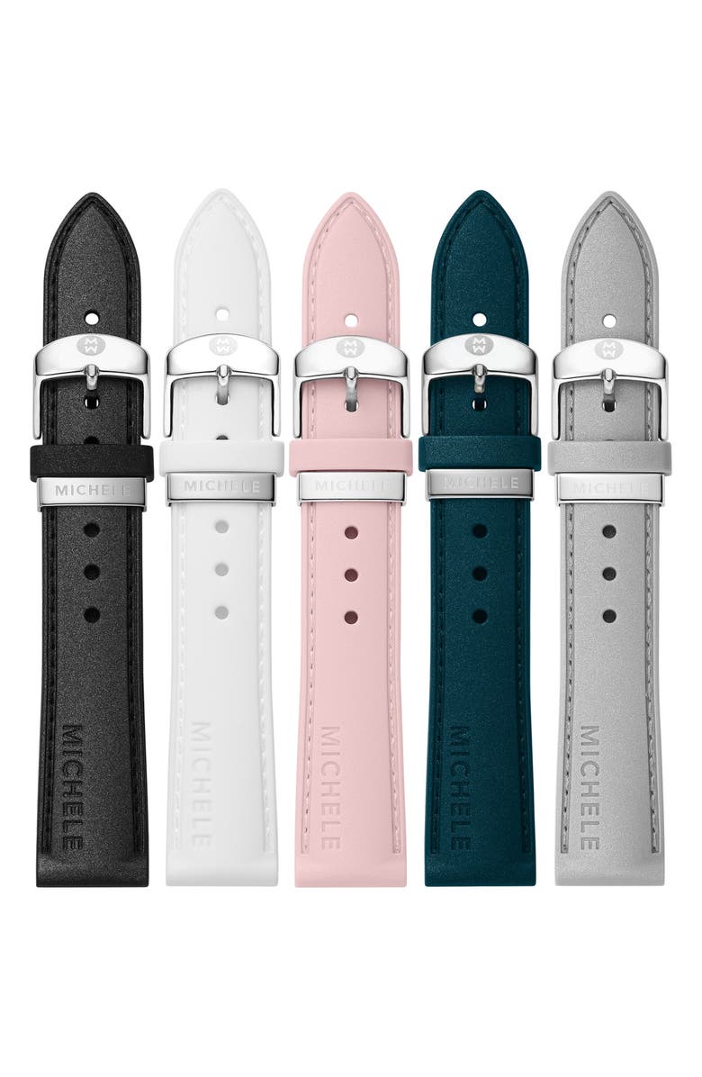 MICHELE Luxe Neutrals 5-Pack 18mm Silicone Watchbands Gift Set, Main, color, 