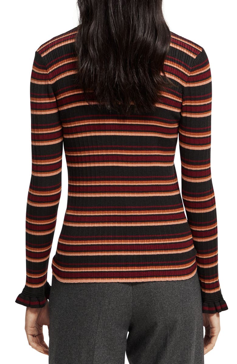 Scotch & Soda Stripe Ribbed Sweater, Alternate, color, 