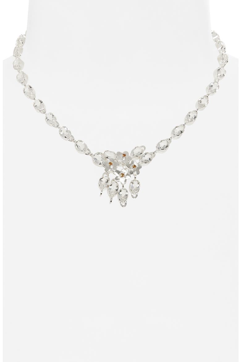 Vine Choker Necklace, Main, color, CLEAR QUARTZ AND CITRINE