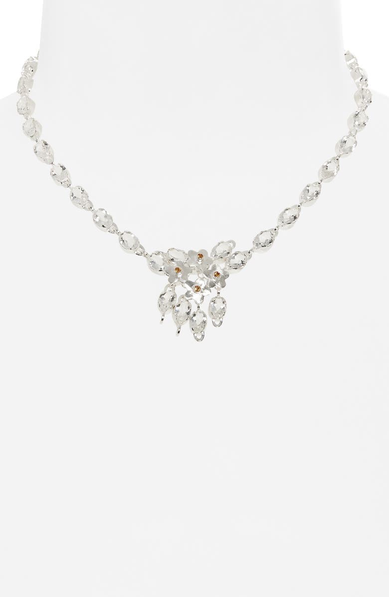 SHANA CAVE Vine Choker Necklace, Main, color, Clear Quartz And Citrine