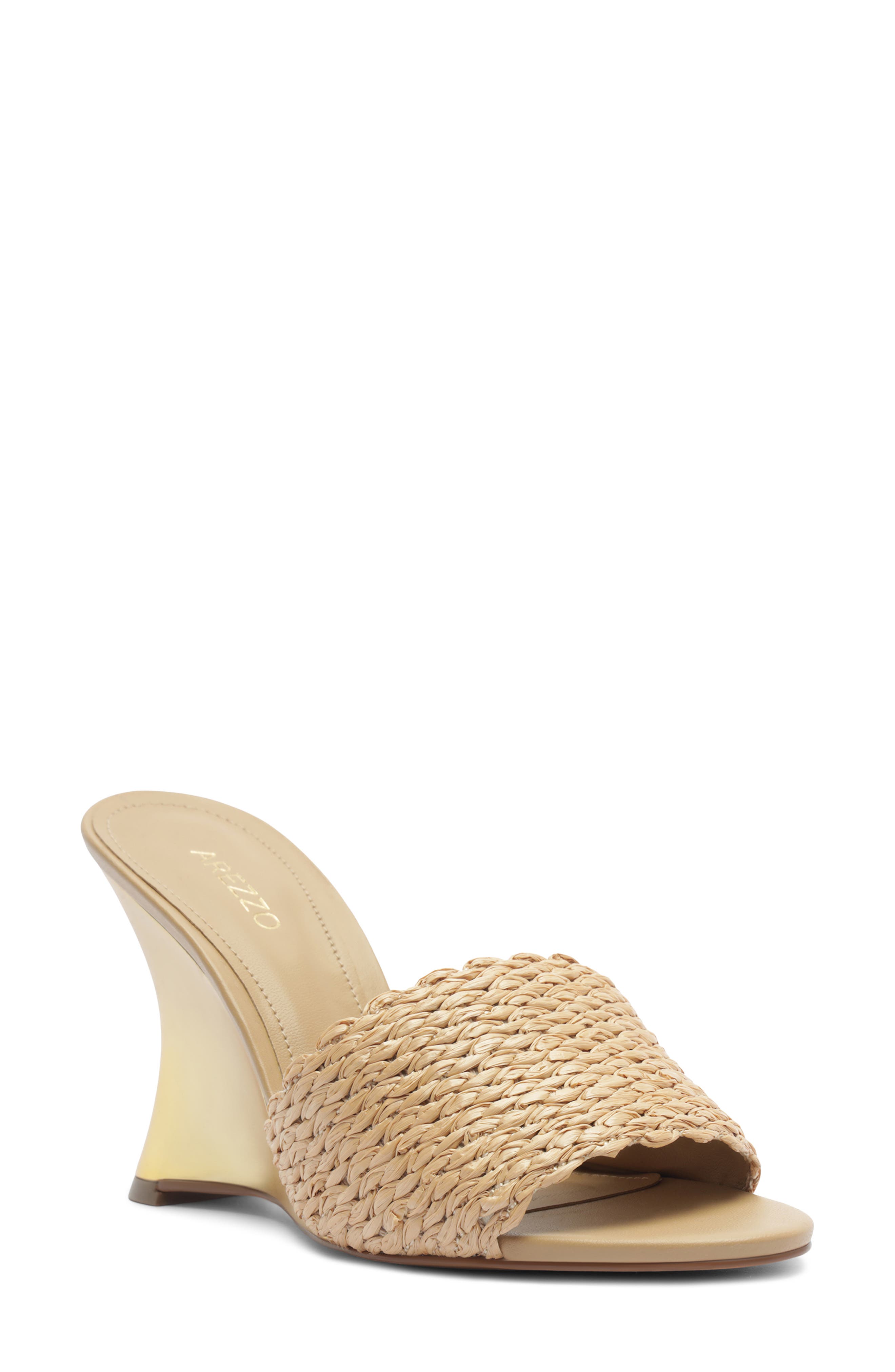 Arezzo Renata Wedge Sandal, Main, color, Palha