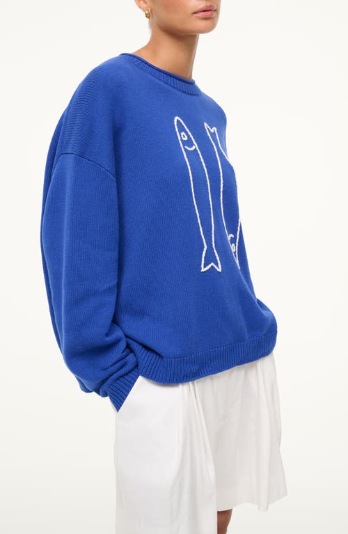 Staud Giada Crewneck Sweater In Blue