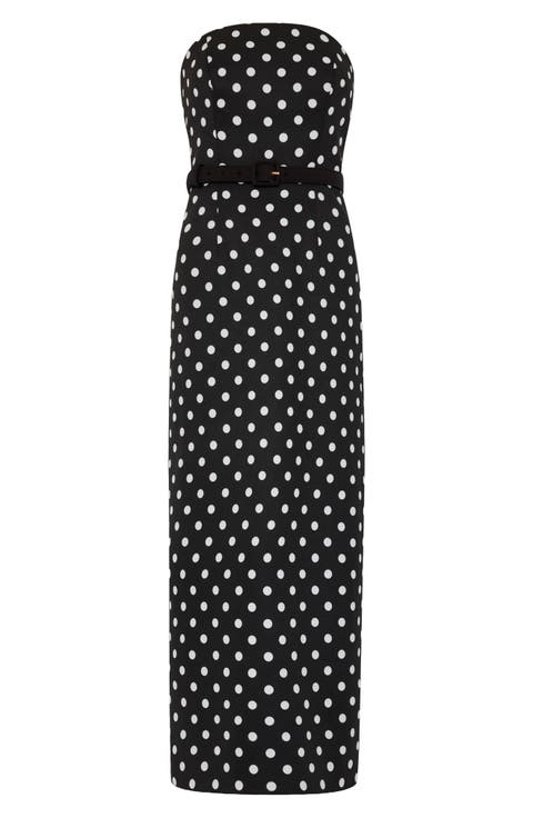 Kait Polka Dot Belted Midi Dress