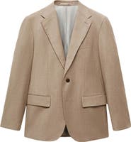 MANGO Slim Fit Virgin Wool Suit Blazer