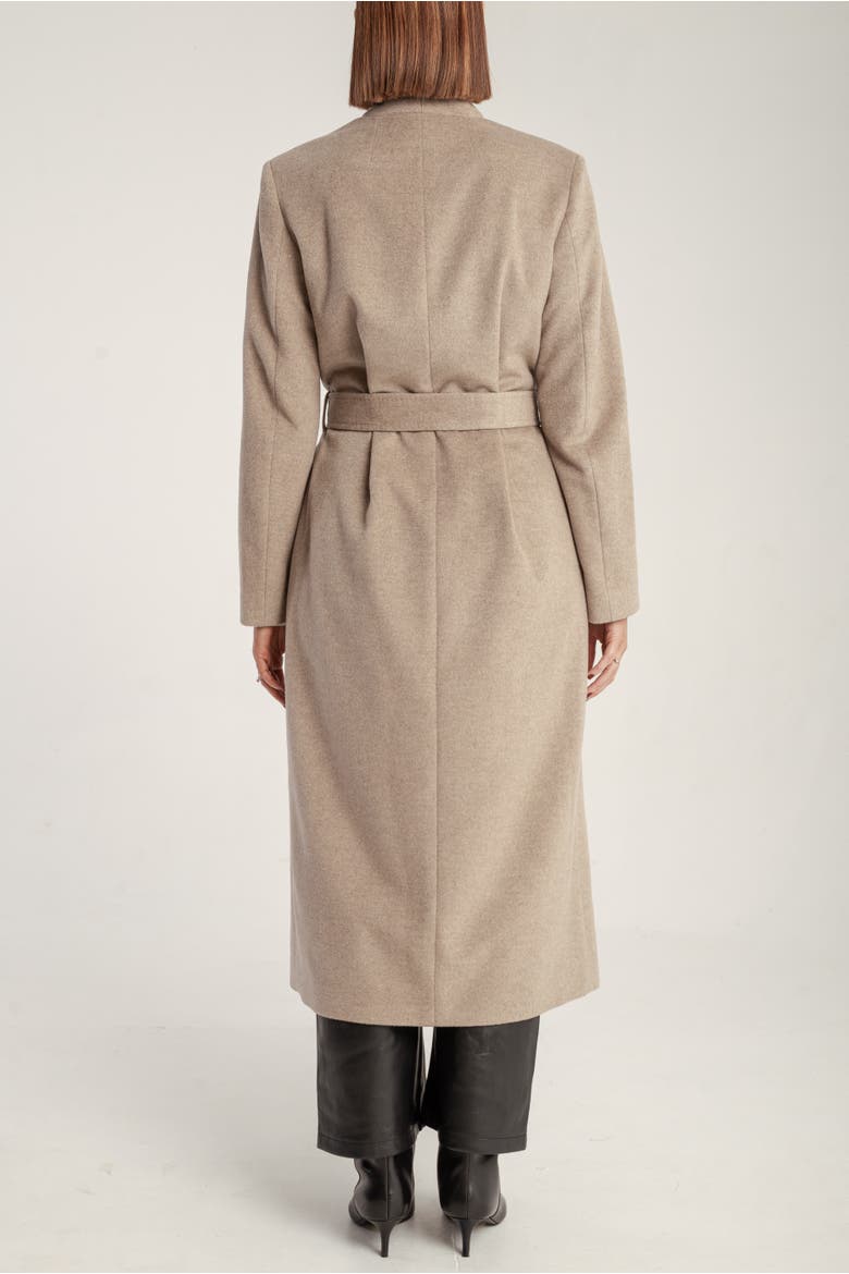 Cashmere Belted Long Coat, Alternate, color, Natural Brown