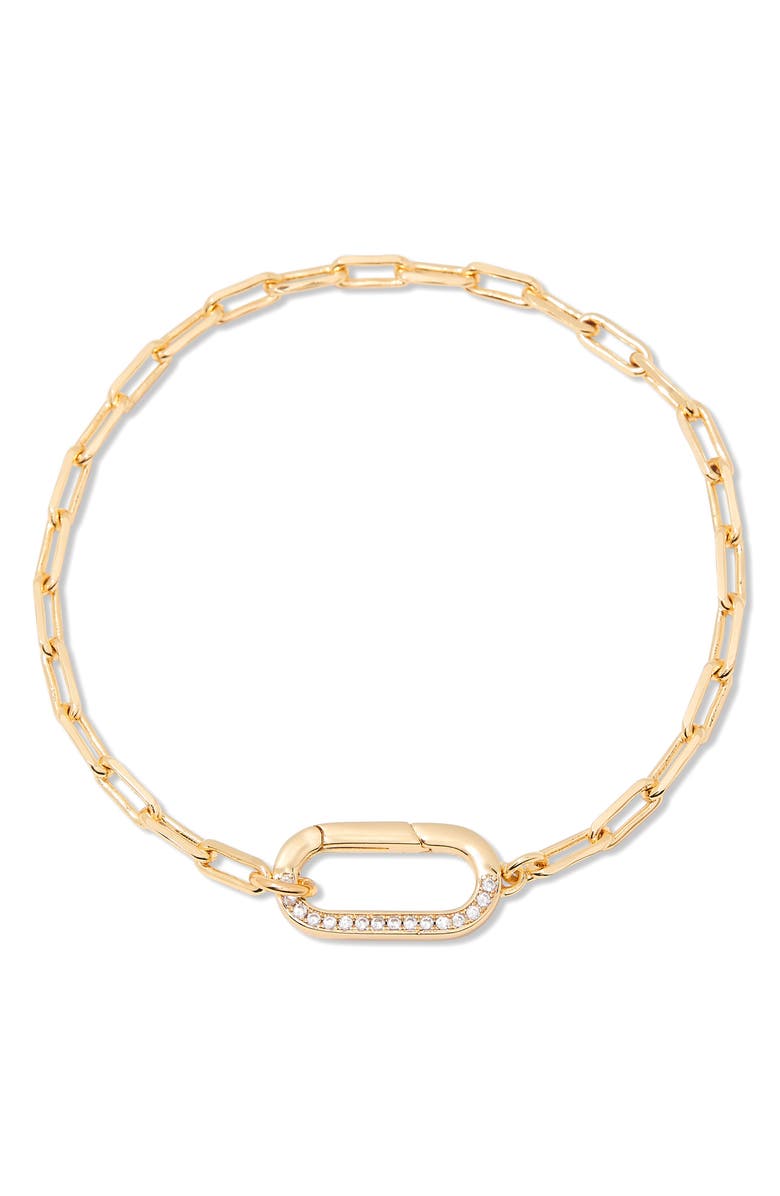 Brook and York Petra Paperclip Link Bracelet, Main, color, Gold