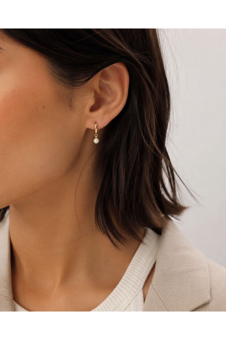 Cultured Seed Pearl Hoop Earrings in 14K Gold, Alternate, color, Gold