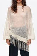 BIMBA Y LOLA Mohair Sweater with Fringe Hem