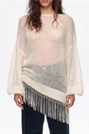 BIMBA Y LOLA Mohair Sweater with Fringe Hem