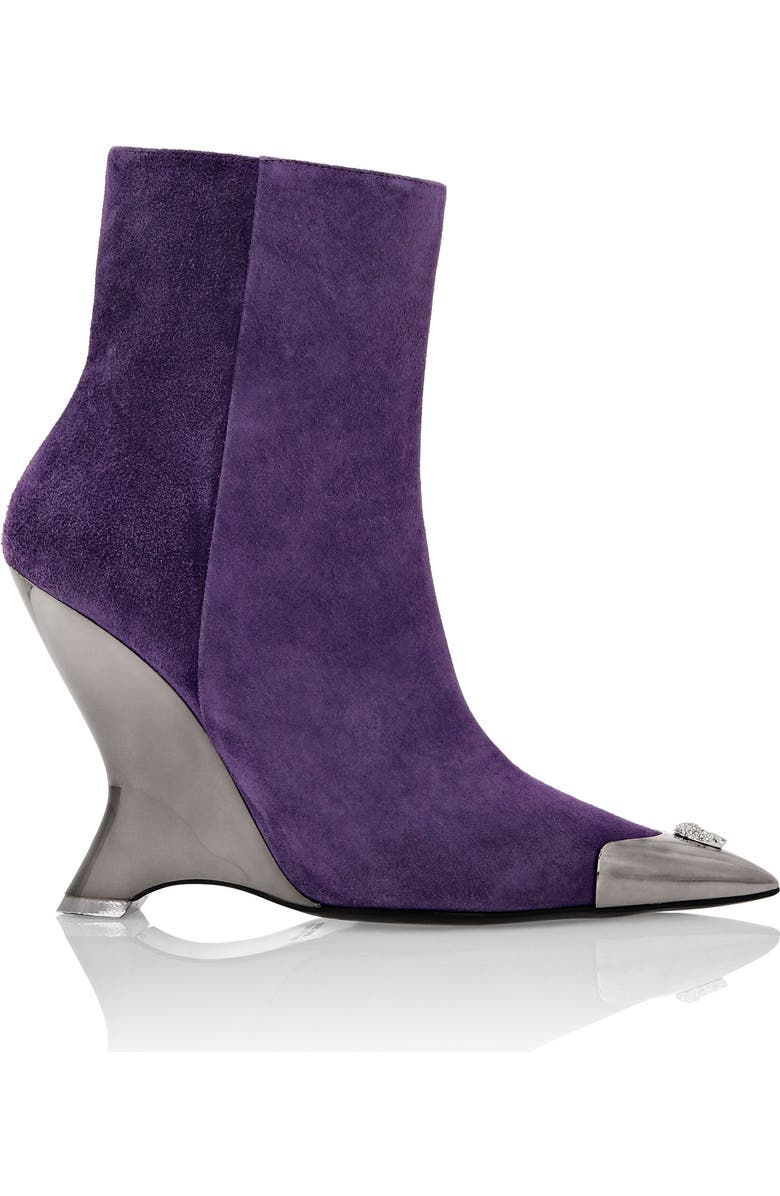 PHILIPP PLEIN Suede Boots Wedge Women, Alternate, color, Purple