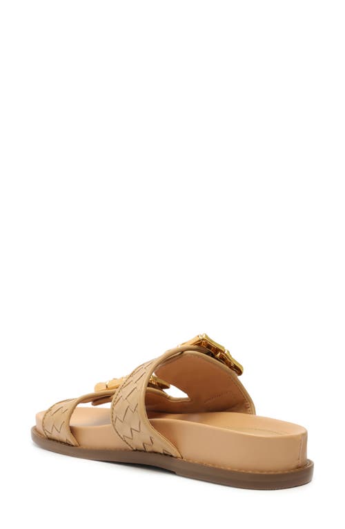 Schutz Enola Dual-buckle Easy Slide Sandals In Nude