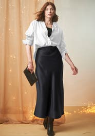 Jessica London Satin Maxi Skirt