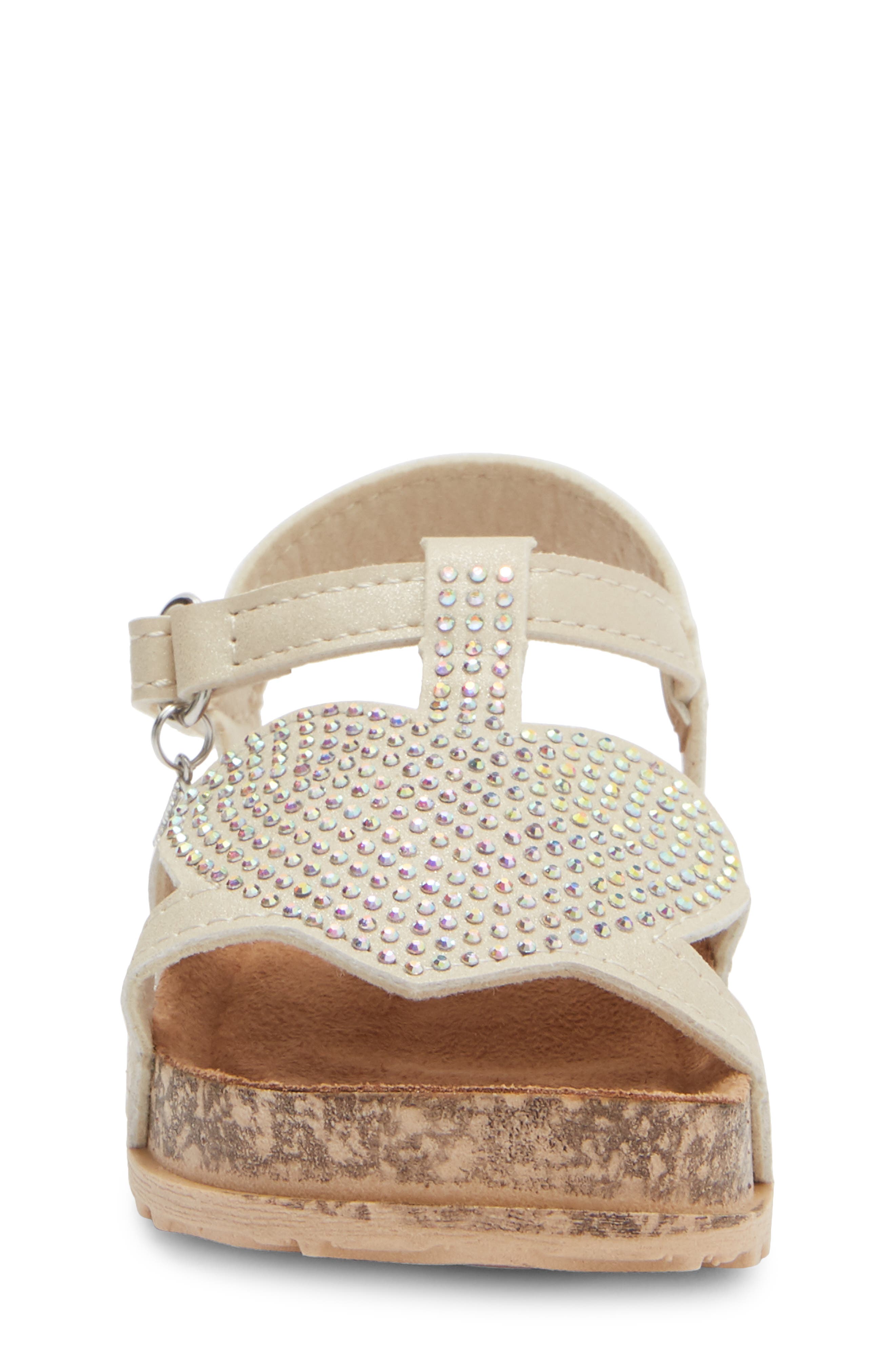 bebe Rhinestone Embellished Sandal, Alternate, color, Tan