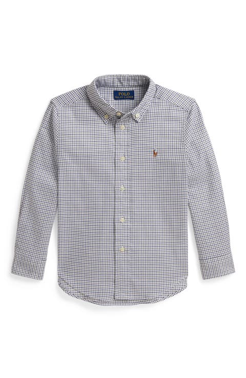 Kids' Performance Plaid Oxford Shirt