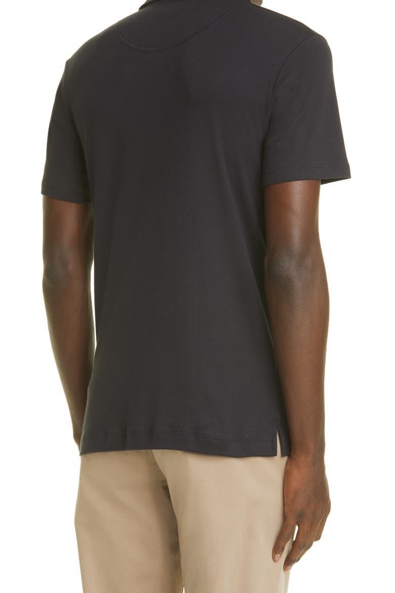 Men's Riviera Cotton Polo, Alternate, color, BLACK