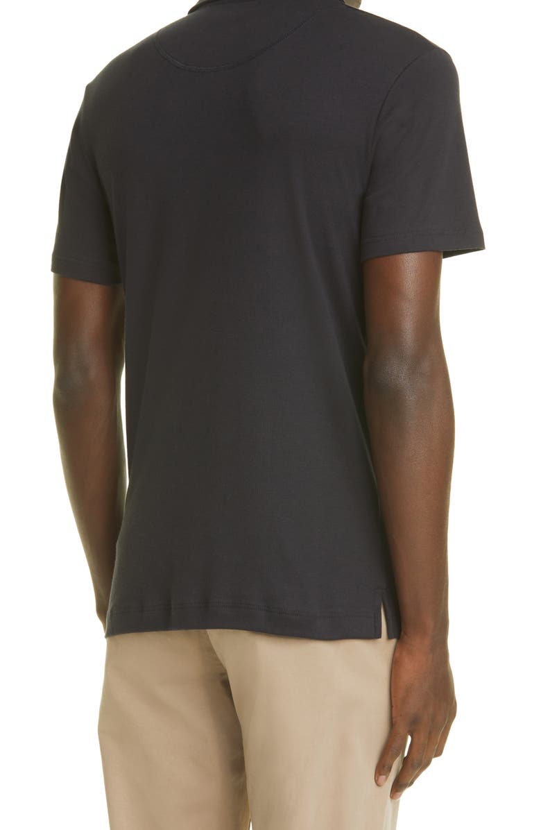 Sunspel Men's Riviera Cotton Polo, Alternate, color, Black