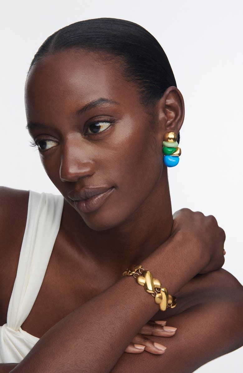 Sterling King Bellmer Ball Enamel Drop Earrings, Alternate, color, Gold/ Blue/ Green