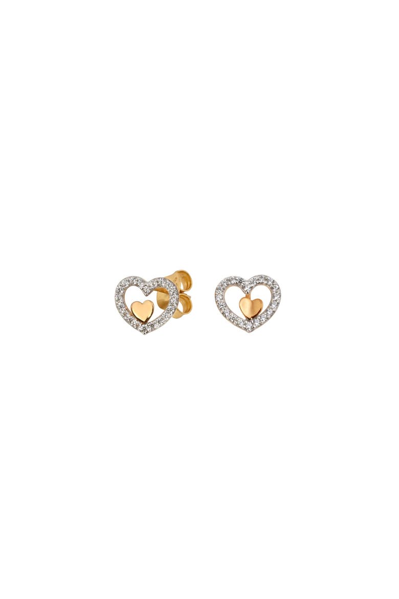 Heart I Earrings, Main, color, Gold 19,2k