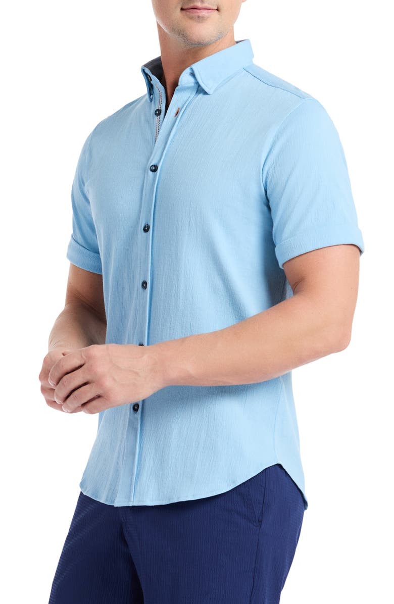 Robert Graham Hammond Knit Short Sleeve Button-Up Shirt, Alternate, color,