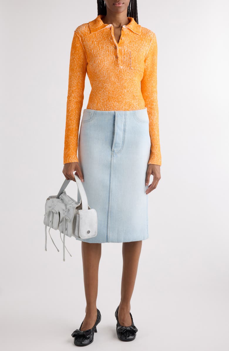 Acne Studios Iriam Padded Denim Skirt, Alternate, color, Light Blue