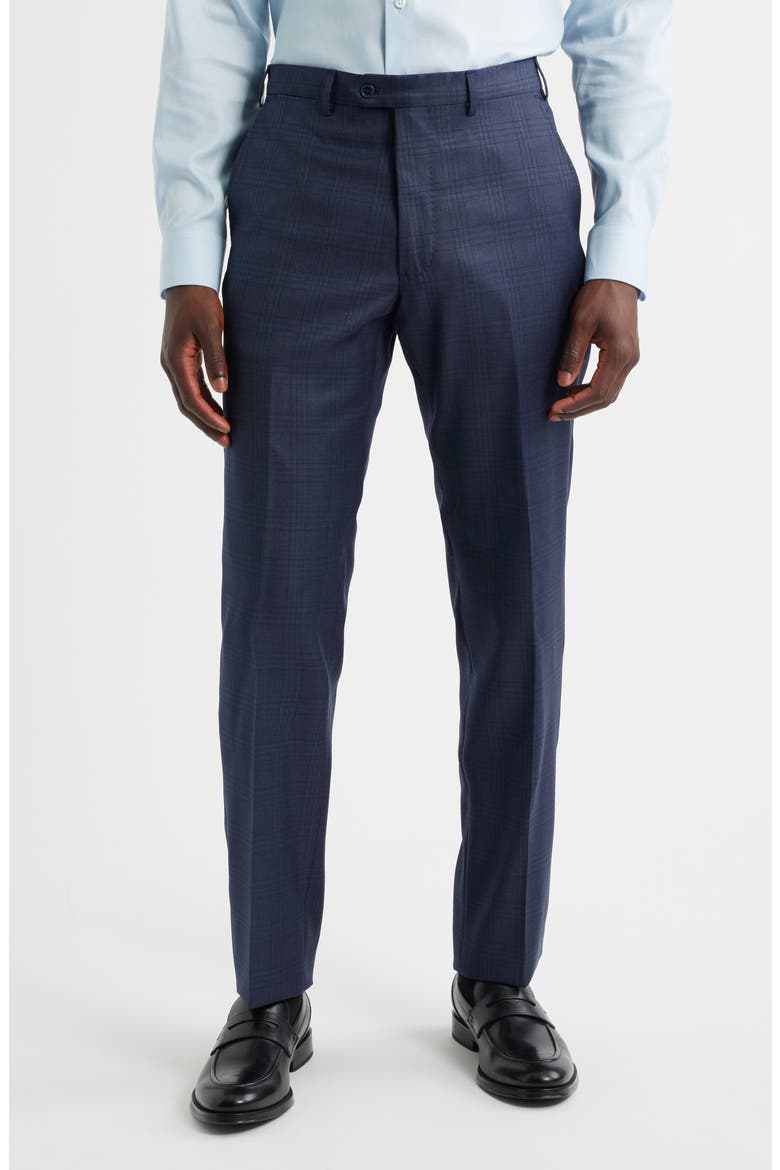 Navy Blue Check Wool Suit, Alternate, color, PLAID BLUE