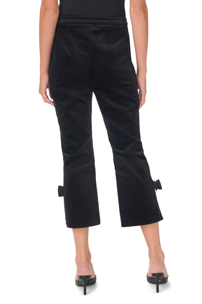 Bow Appliqué Cropped Pants, Alternate, color, RICH BLACK