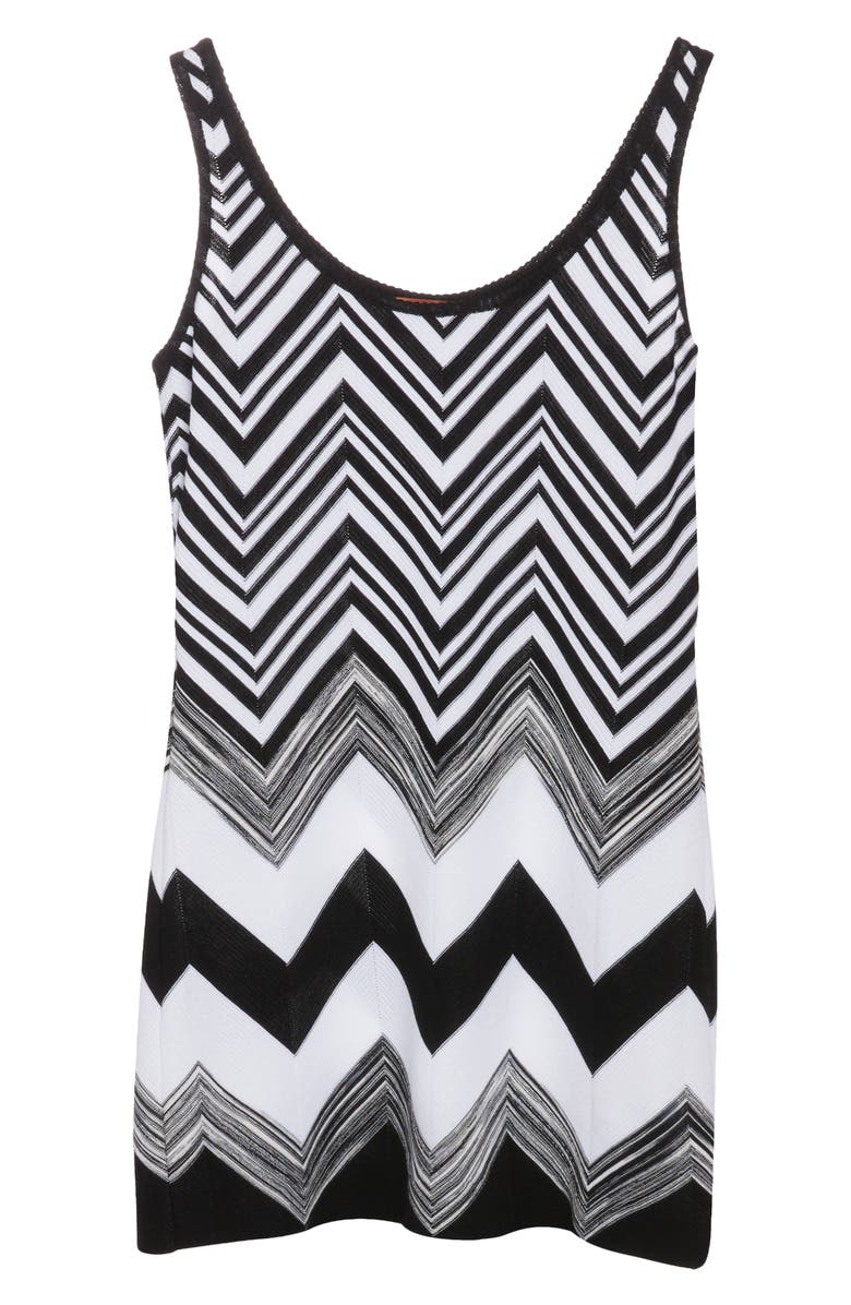 Missoni Zig Zag Sleeveless Cotton Blend Minidress, Alternate, color,