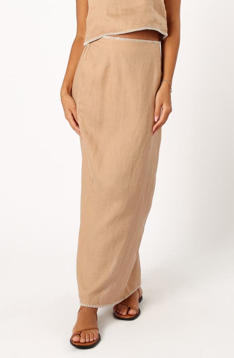 Odette Linen Midi Skirt