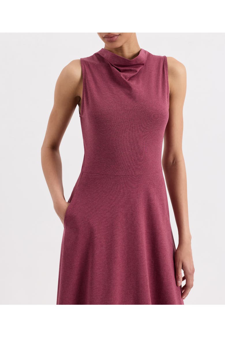 Women's Fit & Flare Cowl Neck Dress Made With Organic Cotton, Alternate, color, Rose Pink Heather