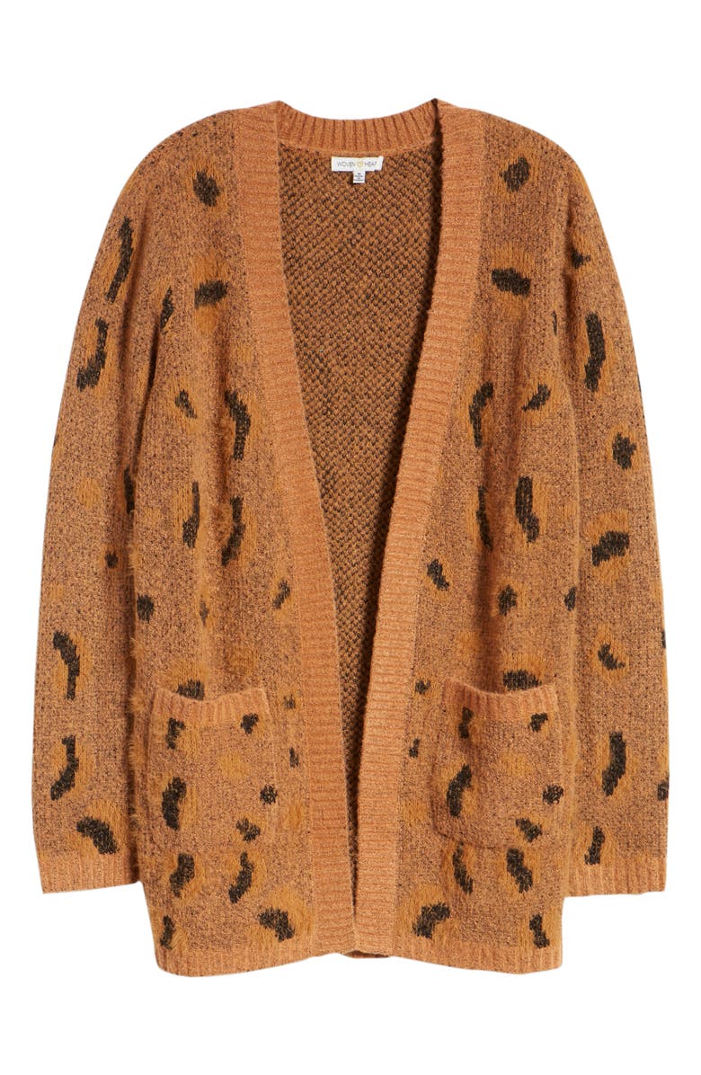Woven Heart Animal Jacquard Cardigan, Alternate, color,