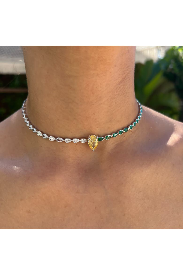 pear two tone tennis choker, Alternate, color, yellow/green