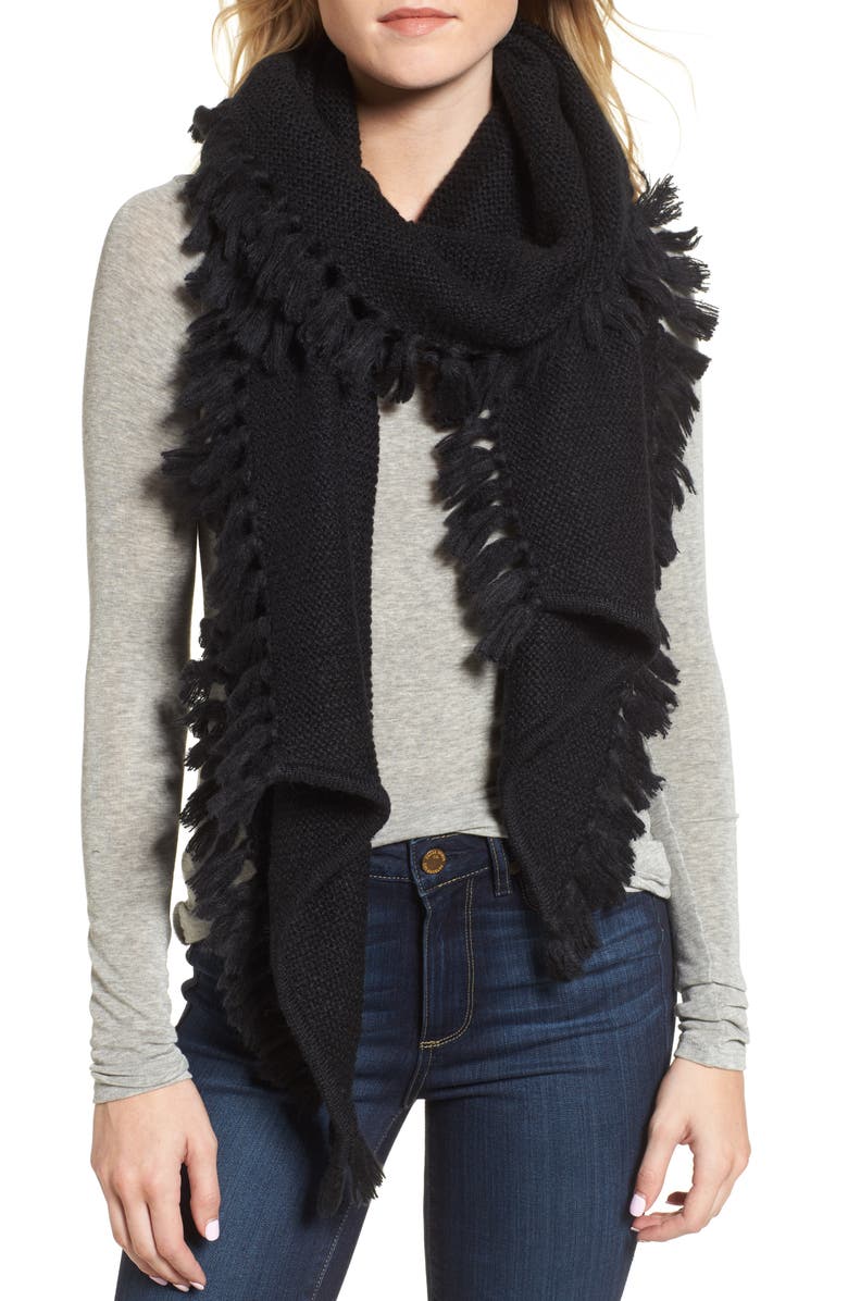 Rebecca Minkoff Asymmetrical Fringed Muffler, Main, color, 