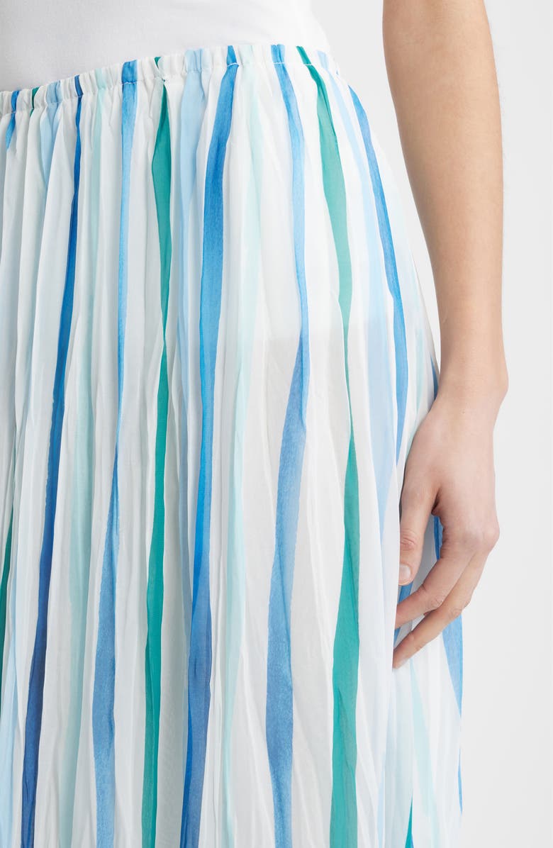 Cloth & Stone Pleated Midi Skirt, Alternate, color, Sea Glass Brush Stroke