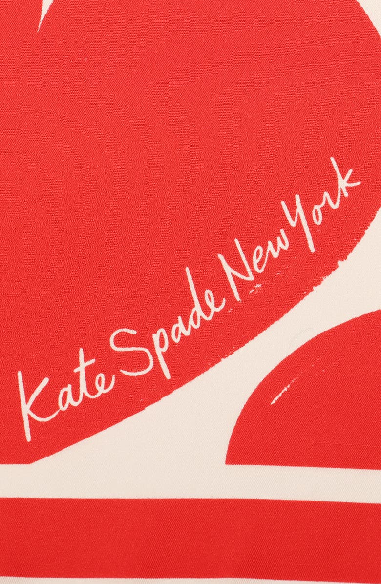 Kate Spade New York sweet hearts silk bandana, Alternate, color,