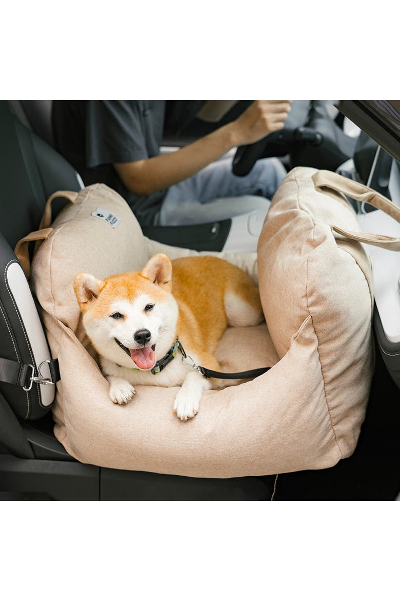 First Class Dog Car Seat Bed, Alternate, color, Khaki